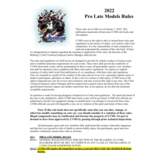2022 Pro Late Model Rules